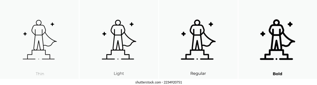 role model icon. Thin, Light Regular And Bold style design isolated on white background