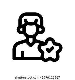 role model line icon. Clean and minimalist vector icon for websites, mobile apps, presentations, and logos. Fully scalable and customizable for any project.