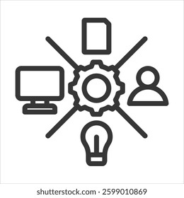 Role Outline Icon Vector Illustration