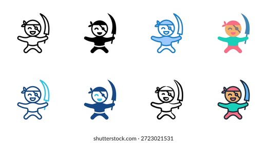 Los iconos de juego de roles establecen la colección de estilos múltiples. Trazo editable 
