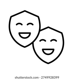 Role Play Outline Icon Vector Illustration
