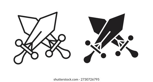 Role playing game icons for design. Easily editable stroke. Modern flat design.