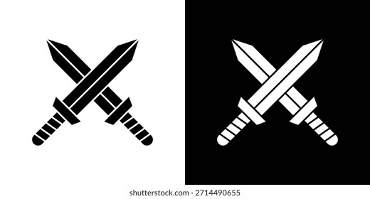 Iconos de juego de rol diseño de silueta de Vector. Ilustración de Diseño gráfico plano de Vector.