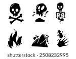 Role Playing Games, Video Game Icon -- Poison,RPG game icon set, pictogram UI kit, fantasy mobile app collection, vector health heal sign. , skill award, knight,skull