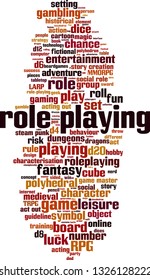 Role playing word cloud concept. Vector illustration