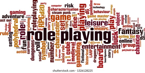 Role playing word cloud concept. Vector illustration