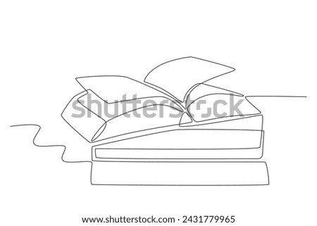 The role of reading,publishing and copyright. World book day one-line drawing
