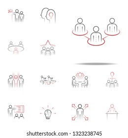 roles colored hand drawn icon. Team icons universal set for web and mobile