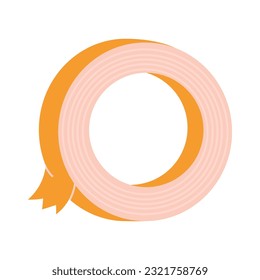Roll of adhesive paper tape, cartoon style. Trendy modern vector illustration isolated on white background, hand drawn, flat design
