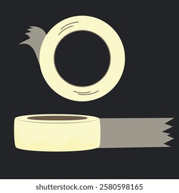 Roll of Adhesive Tape | Duct Tape Vector | Sticky Tape Illustration