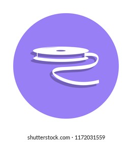 Roll of adhesive tape icon in badge style. One of Handmade collection icon can be used for UI, UX on white background