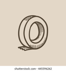Roll of adhesive tape vector sketch icon isolated on background. Hand drawn Roll of adhesive tape icon. Roll of adhesive tape sketch icon for infographic, website or app.