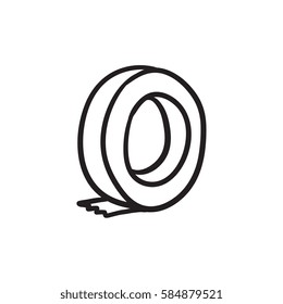 Roll of adhesive tape vector sketch icon isolated on background. Hand drawn Roll of adhesive tape icon. Roll of adhesive tape sketch icon for infographic, website or app.
