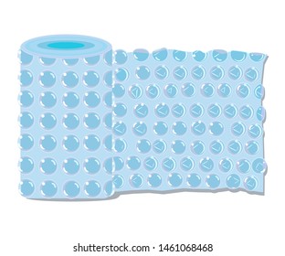 roll of air bubble wrap,Air Bubble wrap Vector. Bubblewrap Icon, packaging with air bubbles illustration, Shockproof plastic used to pack for delivery.