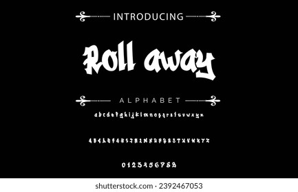 Roll Away Graffiti font text effect, spray and street text style