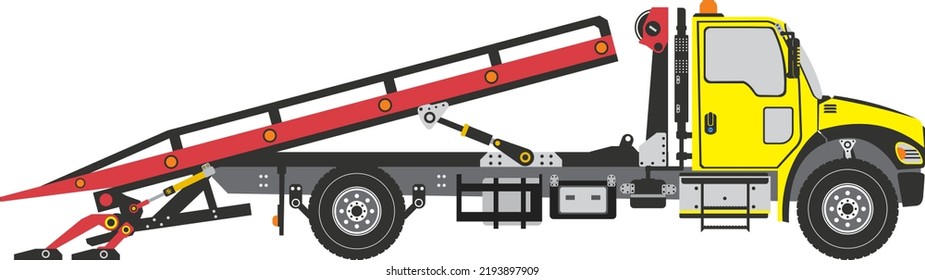 Roll Back Tow Truck Vector