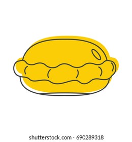 Roll bakery product in doodle style icons vector illustration for design and web isolated on white background. bakery product vector object for labels and logo
