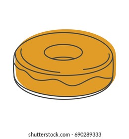 Roll bakery product in doodle style icons vector illustration for design and web isolated on white background. bakery product vector object for labels and logo
