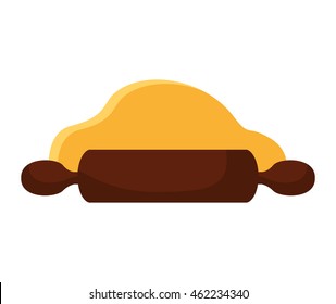 roll bakery wooden icon vector isolated graphic