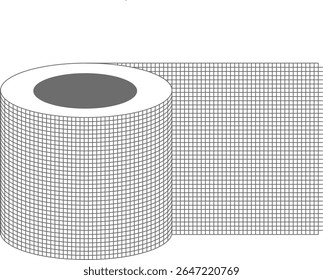 Roll Bandage Outline Icon – Medical Wound Dressing Vector

