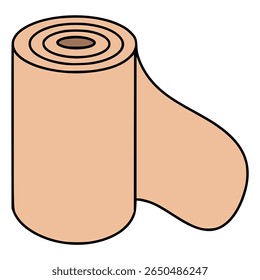 rolo bandagem segurança saúde kit médico cor plana vetor ilustração modelo design