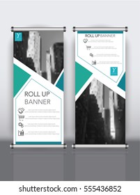 roll up banner abstract design set photo 
