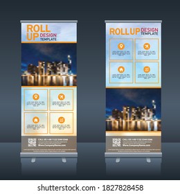 Roll up banner abstract geometric background vector