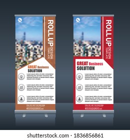Roll up banner abstract geometric background vector