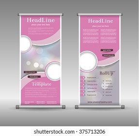 Roll Up Banner Abstract Geometric Colourful Design, Advertising Vector Background