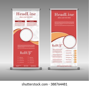 Roll Up Banner Abstract Geometric Colourful Design, Advertising Vector Background