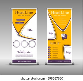 Roll Up Banner Abstract Geometric Colourful Design, Advertising Vector Background