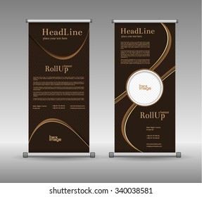 Roll Up Banner Abstract Geometric Design, Advertising Vector Background