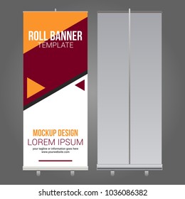 Roll Banner Abstract Mockup Template