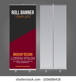 Roll Banner Abstract Mockup Template