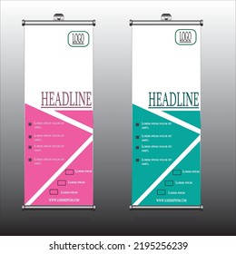 Roll up banner, abstract, simple design vector template