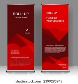 Roll up banner abstract stand template design, for brochure, flyer, infographics. modern advertising. vector illustration