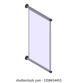 Roll banner ad icon. Isometric of roll banner ad vector icon for web design isolated on white background