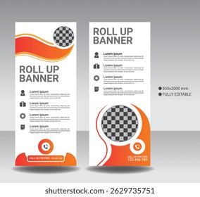 Roll Up Anuncio Publicidad Diseño de Vectores