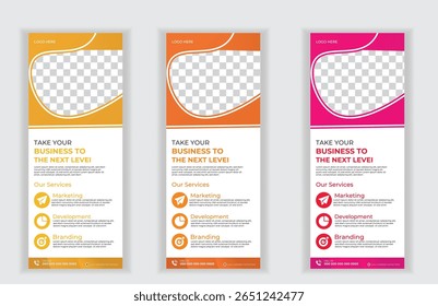 Roll Up Banner Background Vector Template with Abstract Geometric Design