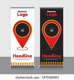 roll up banner, brochure, flyer, banner design, template, vector, abstract, line pattern background, modern x-banner, pull up banner,  rectangle size banner, location, transport. map.