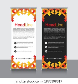 roll up banner, brochure, flyer, banner design, industrial, company, template, vector, abstract, line pattern background, modern x-banner, pull up banner,  rectangle size banner.