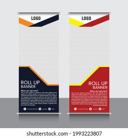 roll up banner, brochure, flyer, banner design, industrial, company, template, vector, abstract, line pattern background, modern x-banner, pull-up banner,  rectangle size banner.