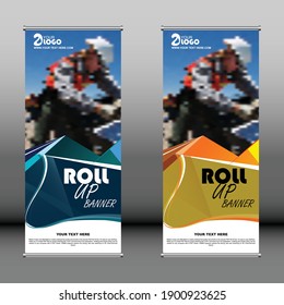 Roll up banner, Business template, Colorful vector banner