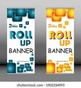 Roll up banner, Business template, Colorful vector banner
