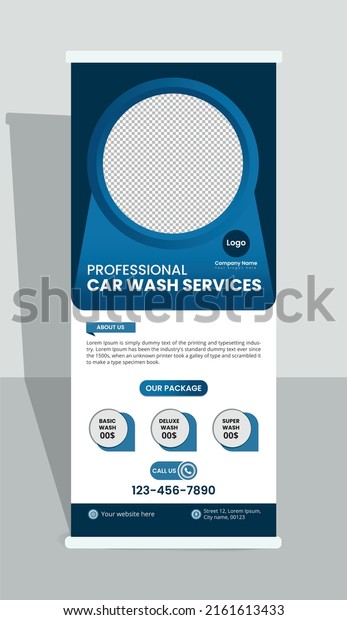 Roll up banner for car\
washing services