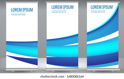 Roll up banner colorful geometric standee business brochure template design. Vertical Abstract colorful geometric texture background Can be adapt to Brochure, Report, Magazine, Poster.