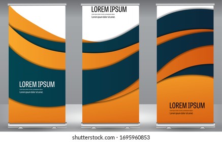Acumulación de colores de banner diseño de plantillas de folletos de negocio de línea degradada. Fondo de textura geométrica vertical abstracta coloreada Se puede adaptar a Folleto, Informe, Revista, Afiche.