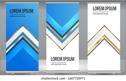 Roll up banner colors shape standee business brochure template design. Vertical Abstract colorful geometric texture background Can be adapt to Brochure, Report, Magazine, Poster.