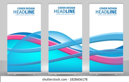 Aufrollen von Bannerfarben gestalten Standard-Vorlage für Geschäftsbroschüren. Vertikal abstrakte bunter geometrischer Texturhintergrund Kann an Broschüre, Report, Magazine, Poster angepasst werden.