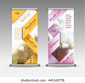 Roll Up Banner, cover presentation abstract flat background, Advertising Vector Background